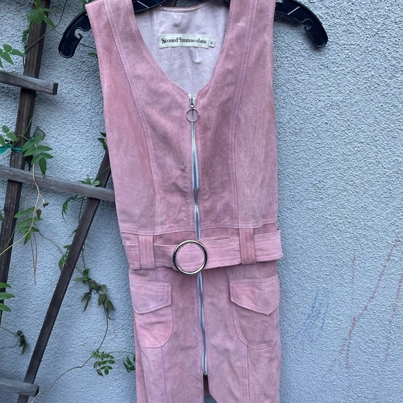 Stoned Immaculate fonda suede dress in Pink Rare - Picture 2 of 12